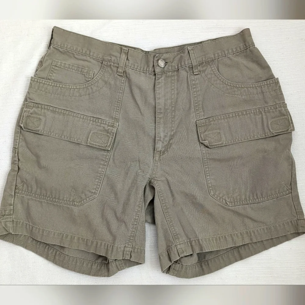 REI Cargo Mans  Cargo Pockets Hiking Outdoor Khaki Short  Size 36